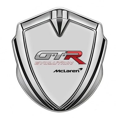 Mclaren GTR Domed Emblem Badge Silver Grey Print Evolution Edition