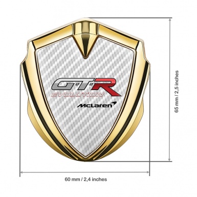 Mclaren GTR Emblem Ornament Gold White Carbon Evolution Edition