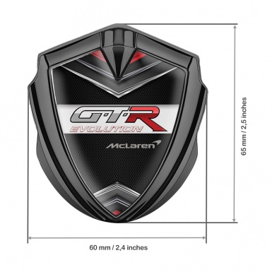 Mclaren GTR Bodyside Domed Emblem Graphite Chrome Elements Evolution