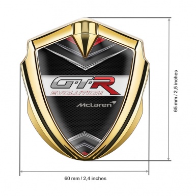 Mclaren GTR Bodyside Domed Emblem Gold Chrome Elements Evolution