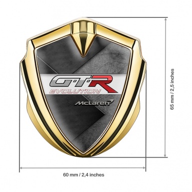 Mclaren GTR Emblem Metal Badge Gold Brazed Surface Evolution Design
