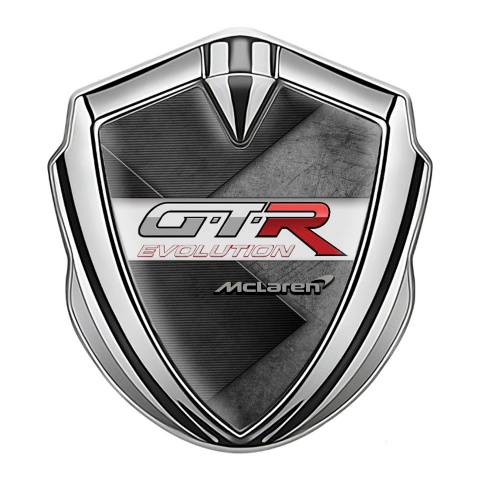 Mclaren GTR Emblem Metal Badge Silver Brazed Surface Evolution Design