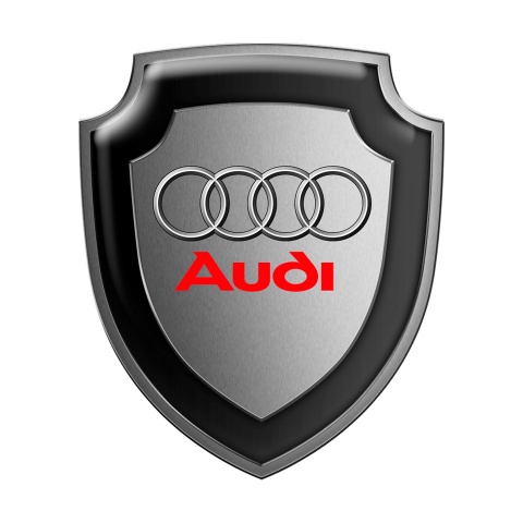 Audi Silicone Sticker Metal Effect Red Classic Logo