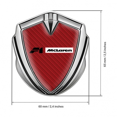 Mclaren F1 Emblem Fender Badge Silver Red Carbon Black Logo Design