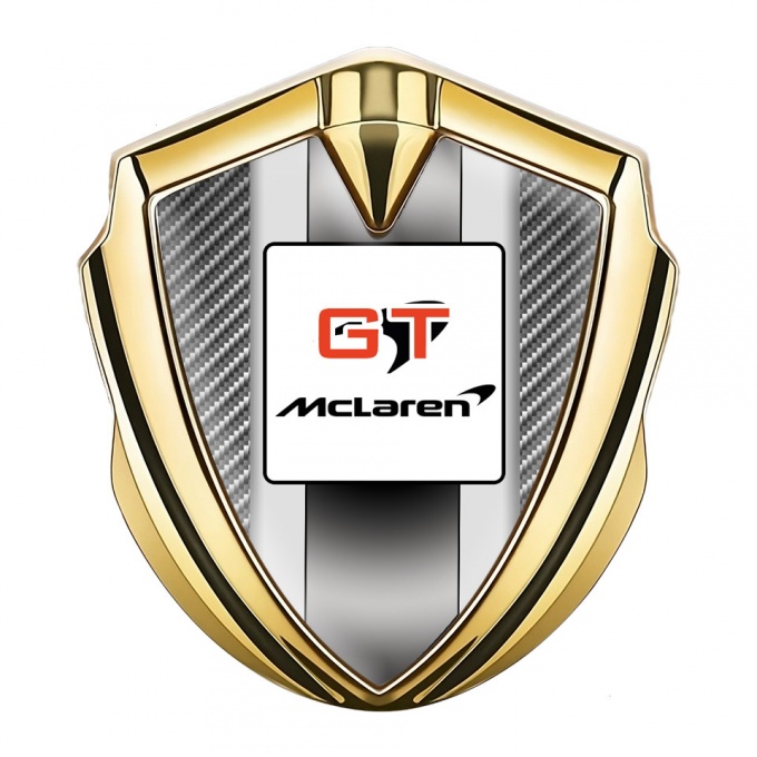 Mclaren GT Emblem Ornament Gold Light Carbon Grey Stripes Design