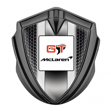 Mclaren GT Bodyside Domed Emblem Graphite Dark Mesh Grey Stripes Design