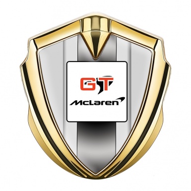 Mclaren GT 3d Emblem Badge Gold Light Frame Grey Stripes Edition