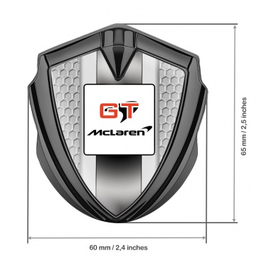 Mclaren GT Emblem Silicon Badge Graphite Honeycomb Grey Stripes Edition
