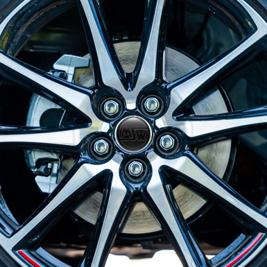 MSW Wheel Emblem for Center Caps Black Base Dark Logo Design
