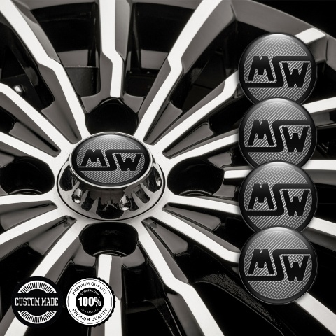 MSW Emblems for Center Wheel Caps Carbon Black Ring Logo Edition