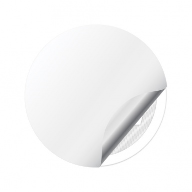 MSW Domed Stickers for Wheel Center Caps White Carbon Pearl Logo