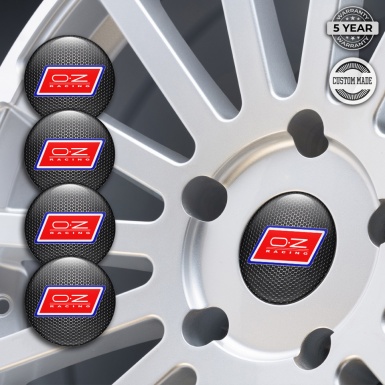 OZ Wheel Stickers for Center Caps Dark Mesh Blue Red Racing Logo