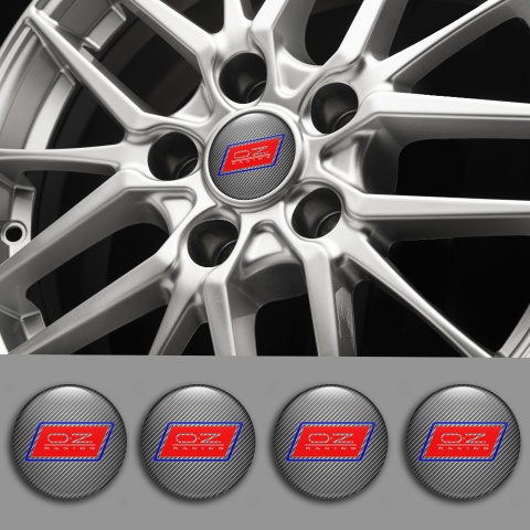 OZ Stickers for Wheels Center Caps Light Carbon Blue Red Racing Edition