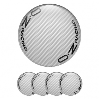 OZ Wheel Stickers for Center Caps White Carbon Black Circle Logo Design