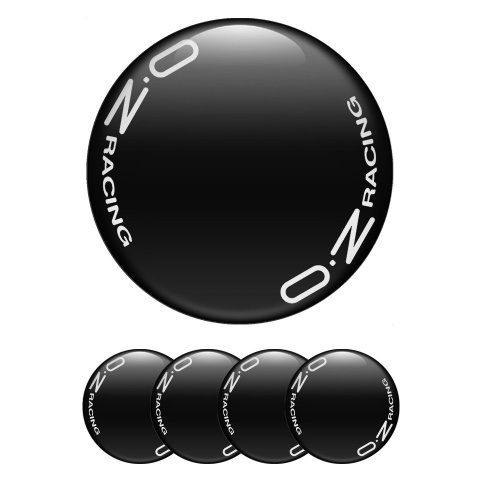 OZ Center Caps Wheel Emblem Black Base White Circular Logo Edition