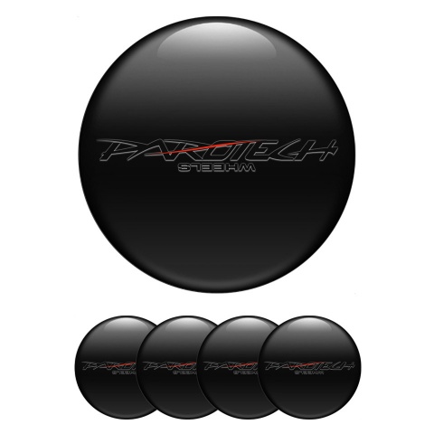 Parotech Emblem for Center Wheel Caps Graphite Dark Logo Red Line