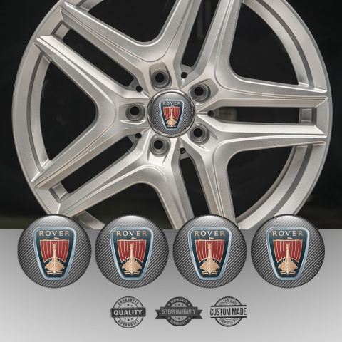 Rover Domed Stickers for Wheel Center Caps Light Carbon Classic Logo