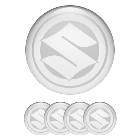 Suzuki Wheel Emblem for Center Caps Grey Base White Ring Logo