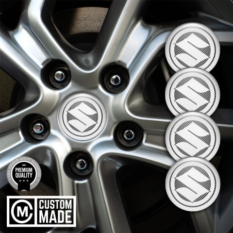Suzuki Stickers for Wheels Center Caps Light Carbon White Ring Logo