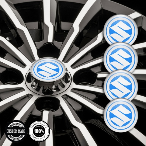 Suzuki Emblem for Wheel Center Caps Blue Base White Ring Logo