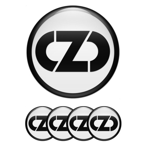 OZ Wheel Emblem for Center Caps White Base Black Ring Logo Edition