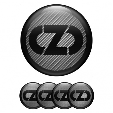 OZ Emblem for Wheel Center Caps Light Carbon Base Black Ring Logo