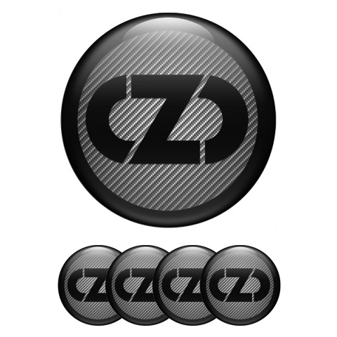 OZ Emblem for Wheel Center Caps Light Carbon Base Black Ring Logo