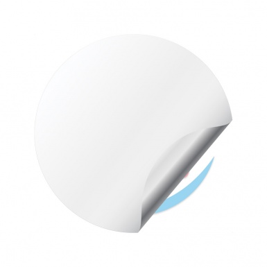Alurad Emblem for Center Wheel Caps White Fill Blue Red Logo Design