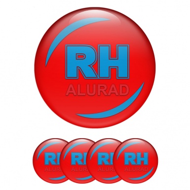 Alurad Center Wheel Caps Stickers Crimson Print Blue Red Logo Design