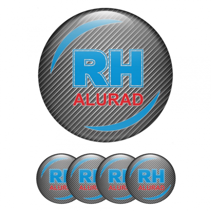 Alurad Center Caps Wheel Emblem Light Carbon Blue Red Logo Design