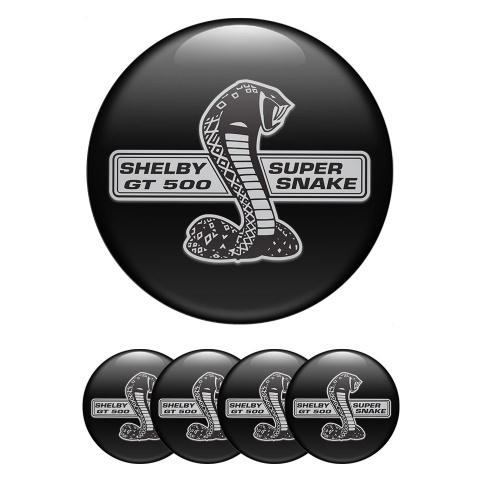 Ford Shelby Wheel Emblem for Center Caps Black Base Grey Cobra