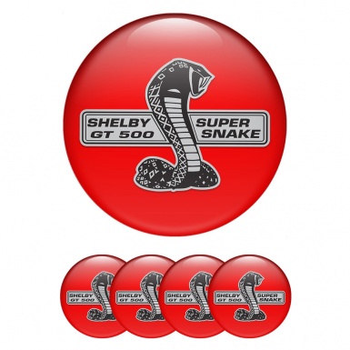 Ford Shelby Emblem for Wheel Center Caps Red Base Black Cobra