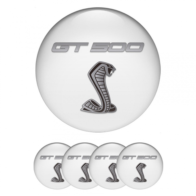 Ford Shelby Wheel Emblem for Center Caps White Base Grey Cobra Gt500