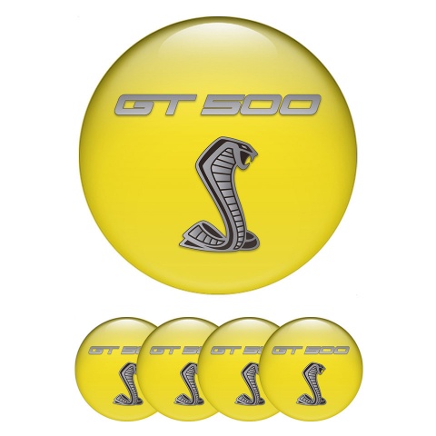 Ford Shelby Emblem for Wheel Center Caps Yellow Base Grey Cobra Gt500