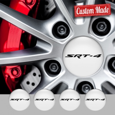 Dodge SRT Wheel Emblem for Center Caps White Base Black Logo