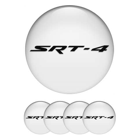 Dodge SRT Wheel Emblem for Center Caps White Base Black Logo