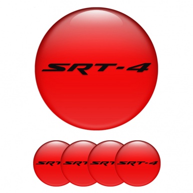 Dodge SRT Stickers for Wheels Center Caps Red Base Black Logo