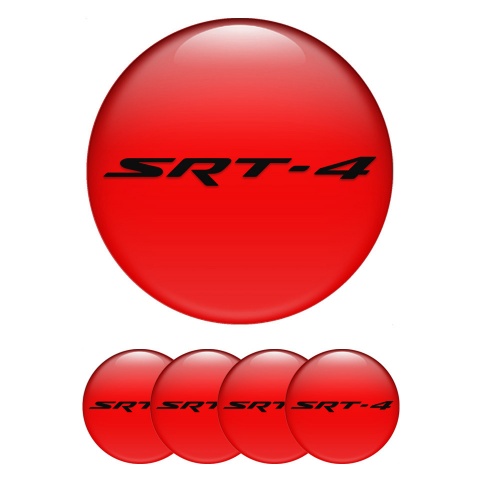 Dodge SRT Stickers for Wheels Center Caps Red Base Black Logo