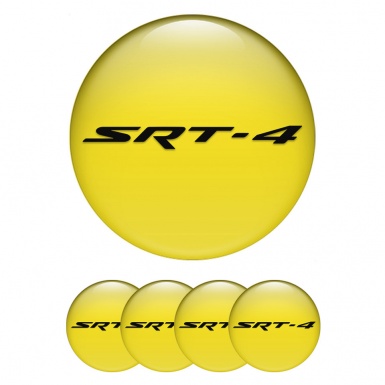 Dodge SRT Stickers for Wheels Center Caps Yellow Base Black Logo