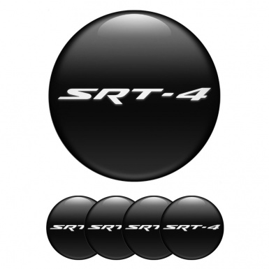 Dodge SRT Emblem for Center Wheel Caps Black Base White Logo