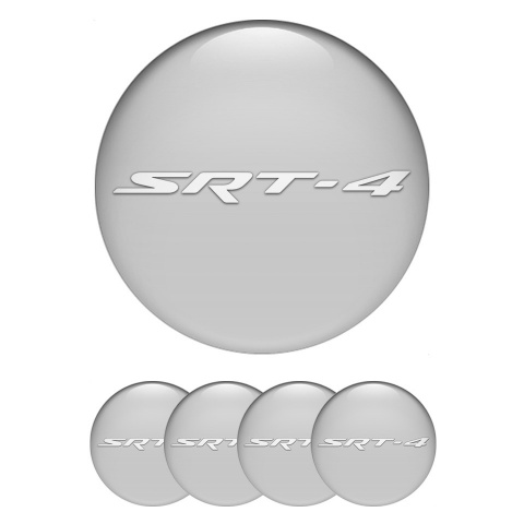 Dodge SRT Emblems for Center Wheel Caps Grey Fill White Logo Design