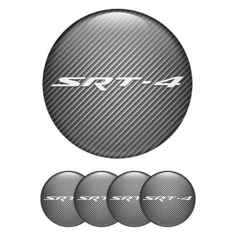 Dodge SRT Center Wheel Caps Stickers Light Carbon White Logo Design