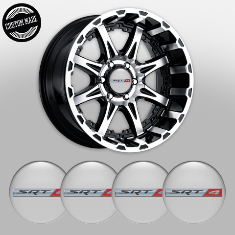 Dodge SRT Emblem for Wheel Center Caps Grey Base Metallic Logo