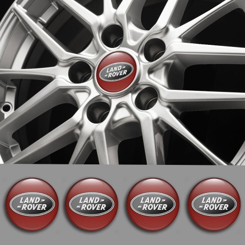 Land Rover Emblem for Wheel Center Caps Red Carbon Monochrome Edition