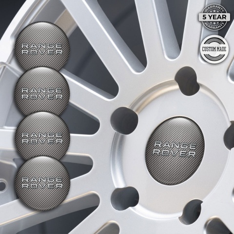 Land Rover Range Silicone Sticker Emblems Center Caps Carbon Edition