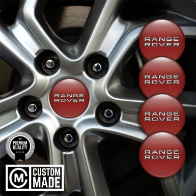 Land Rover Range Silicone Emblems Center Caps Red Carbon Edition