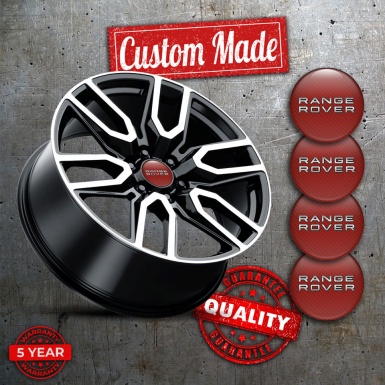 Land Rover Range Silicone Emblems Center Caps Red Carbon Edition