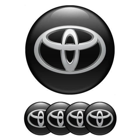 Toyota Wheel Emblems for Center Caps Black Classic Edition