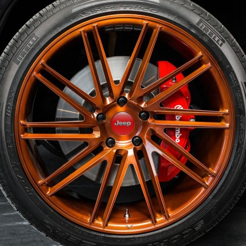 Jeep Domed Stickers Wheel Center Cap Red Style