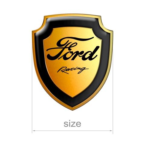 Ford Racing Silicone Sticker Gold Effect